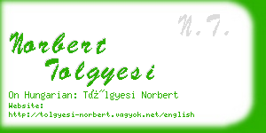 norbert tolgyesi business card